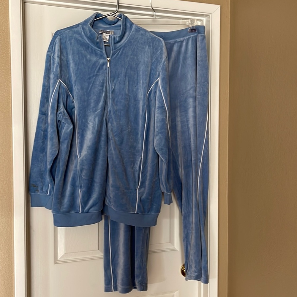 Womens plus size cotton polyester jacket and pants